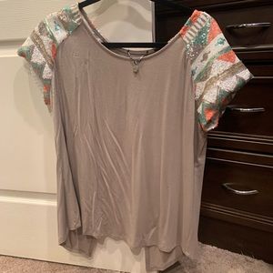 BKE sequin embellished shirt Large